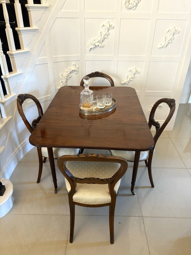 Antique Regency Quality Figured Mahogany Pembroke Table - Image 6